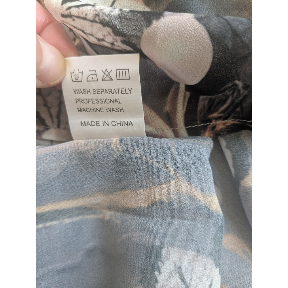 NEW Gray Gold Women's 3XL Floral Print Kimono Cardigan Loose Cover Up Shirt - Picture 6 of 6